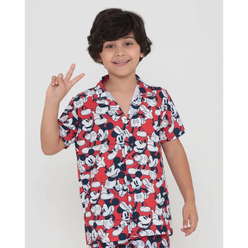 Camisa Infantil Estampa Mickey Disney Vermelho 4