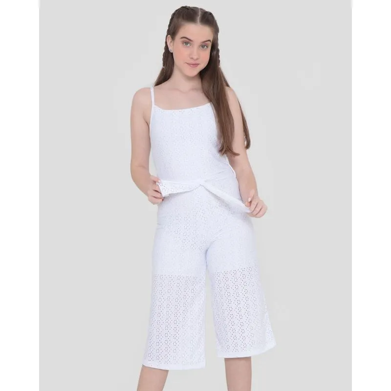 Macacão Juvenil Alcinha Pantacourt Laise Branco 14