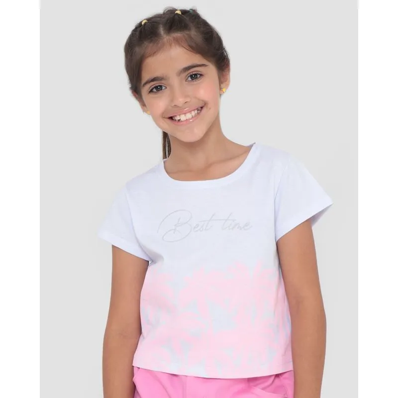 Blusa Infantil Estampa Tropical Branco 6