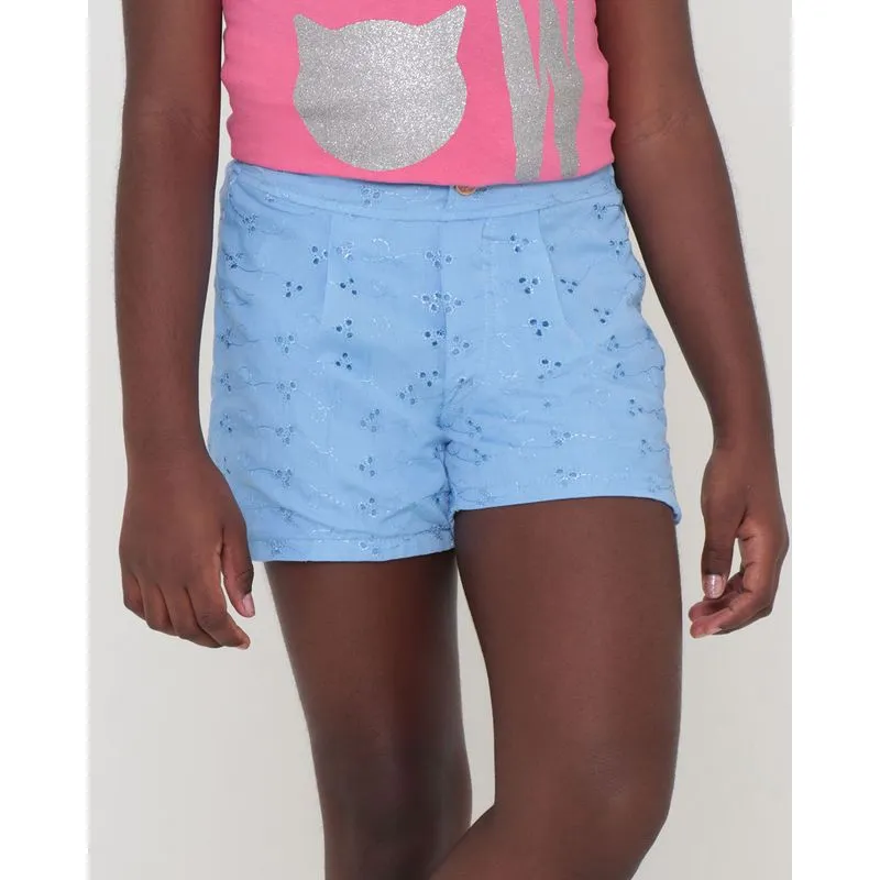 Short Infantil Laise Com Elástico Azul 8