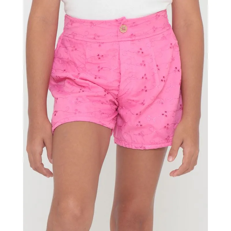 Short Infantil Laise Com elástico Rosa 8