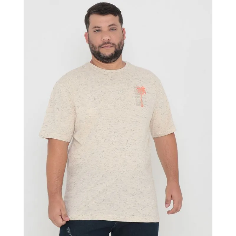 Camiseta Plus Size Flamê Bege Claro G1