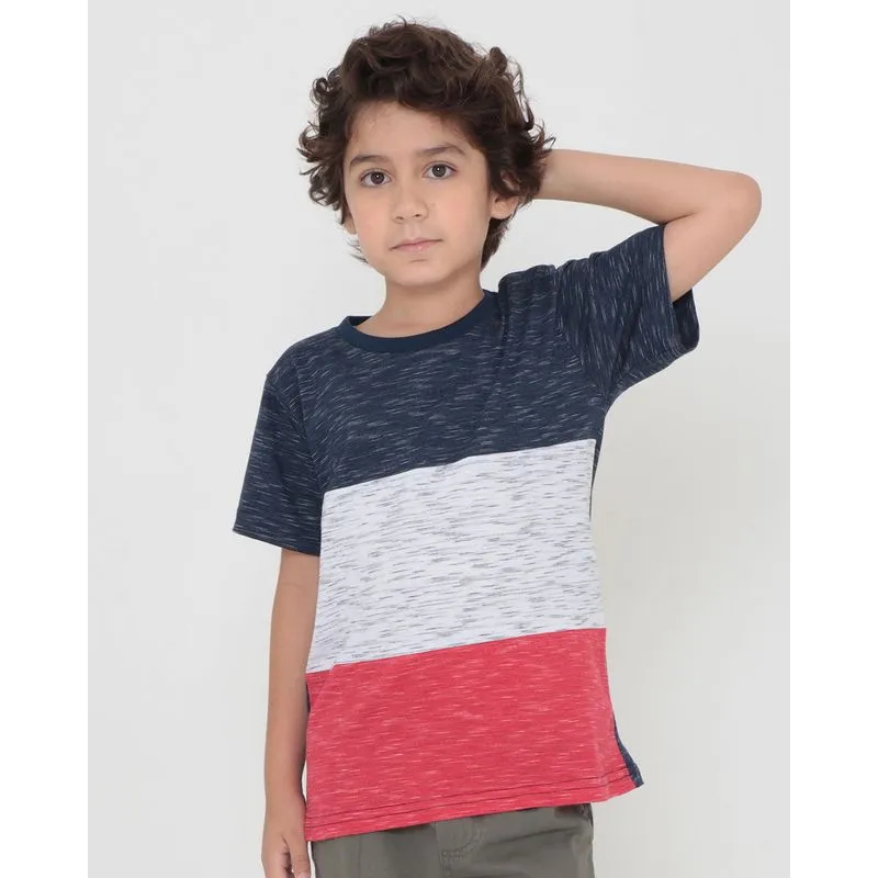 Camiseta Infantil Recortes Tricolor Marinho 8