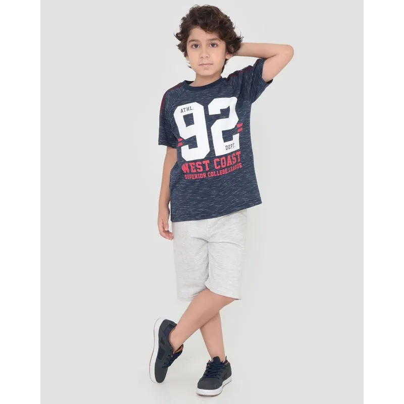 Conjunto Infantil Flamê Estampa Esporte Azul Marinho 8