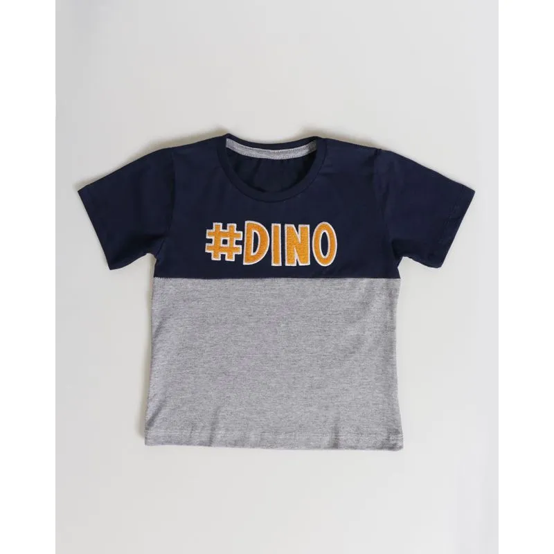 Camiseta Bebê Bordado Dino Marinho 2