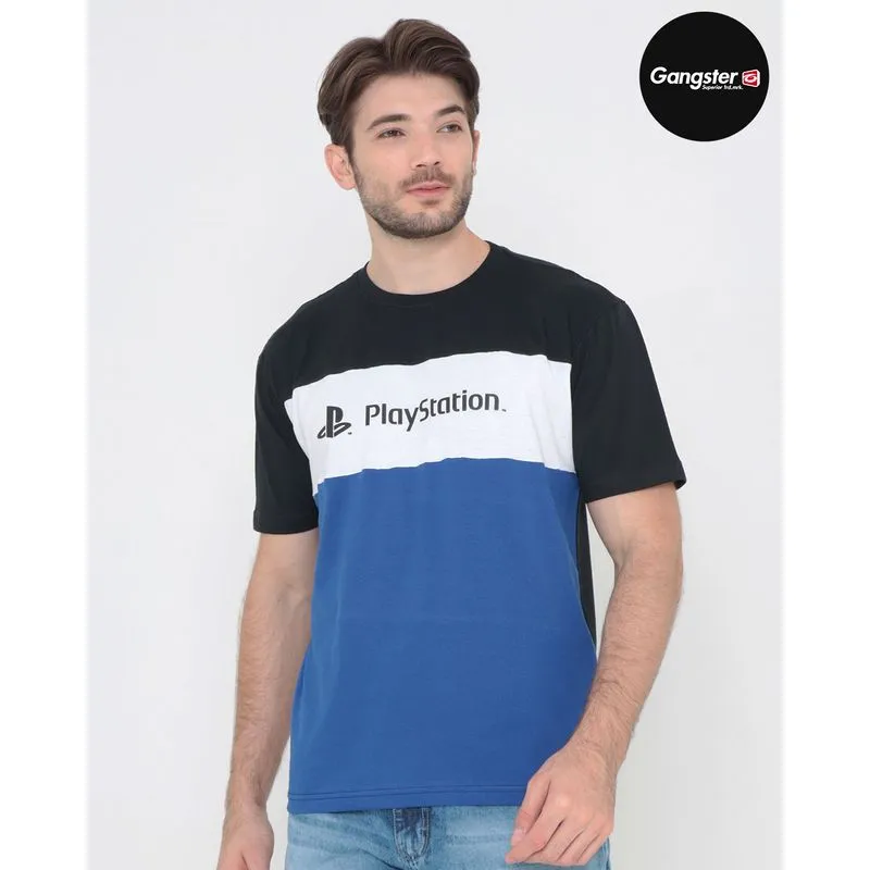 Camiseta Manga Curta Gangster Estampada Recortes Preta P