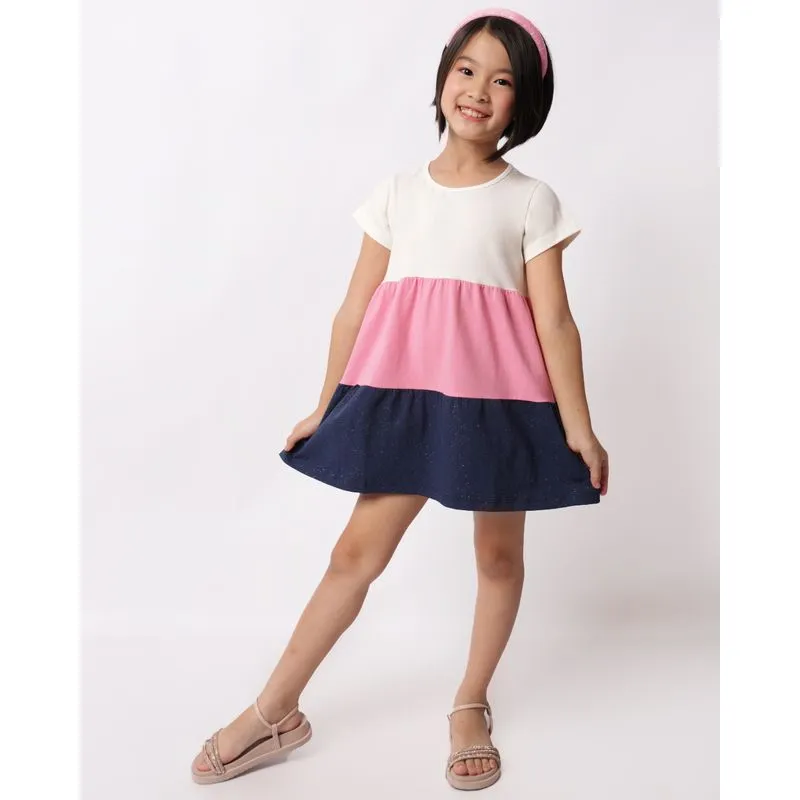 Vestido Infantil Três Marias Glitter Manga Curta Off White 4