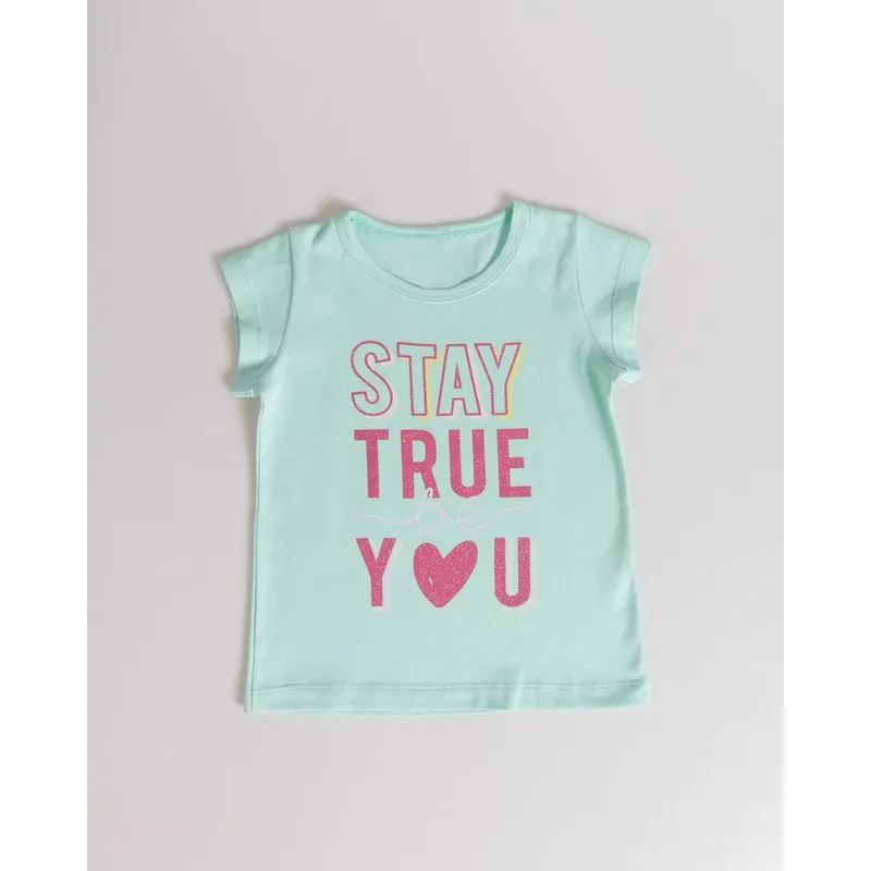 Blusa Bebê Manga Curta Estampada Verde Claro 1