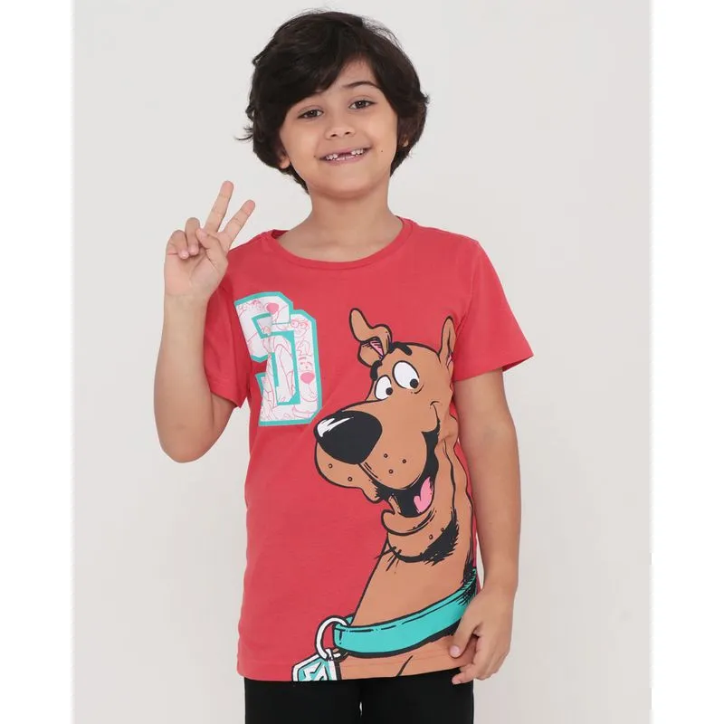 Camiseta Infantil Scooby Doo Warner Vermelha 12