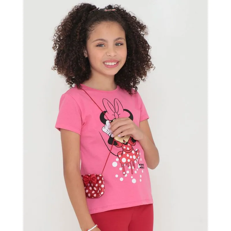 Blusa Infantil Minnie Brinde Disney Rosa 8