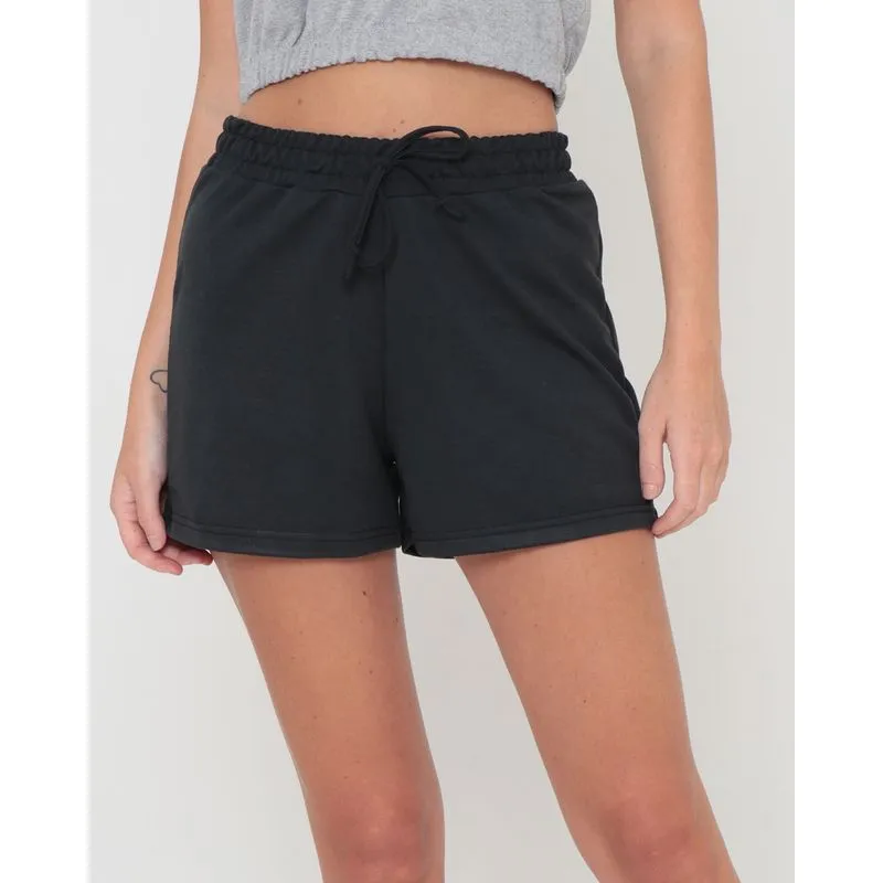 Short Moletinho Feminino Liso Preto GG