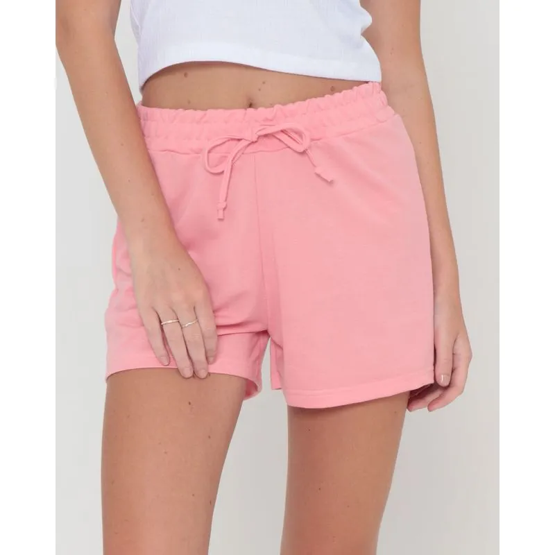Short Moletinho Feminino Liso Rosa Claro GG