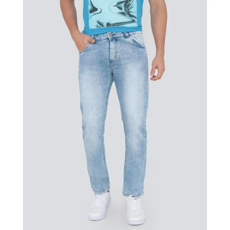 Calça Jeans Masculina Skinny Bolso Azul Claro 48