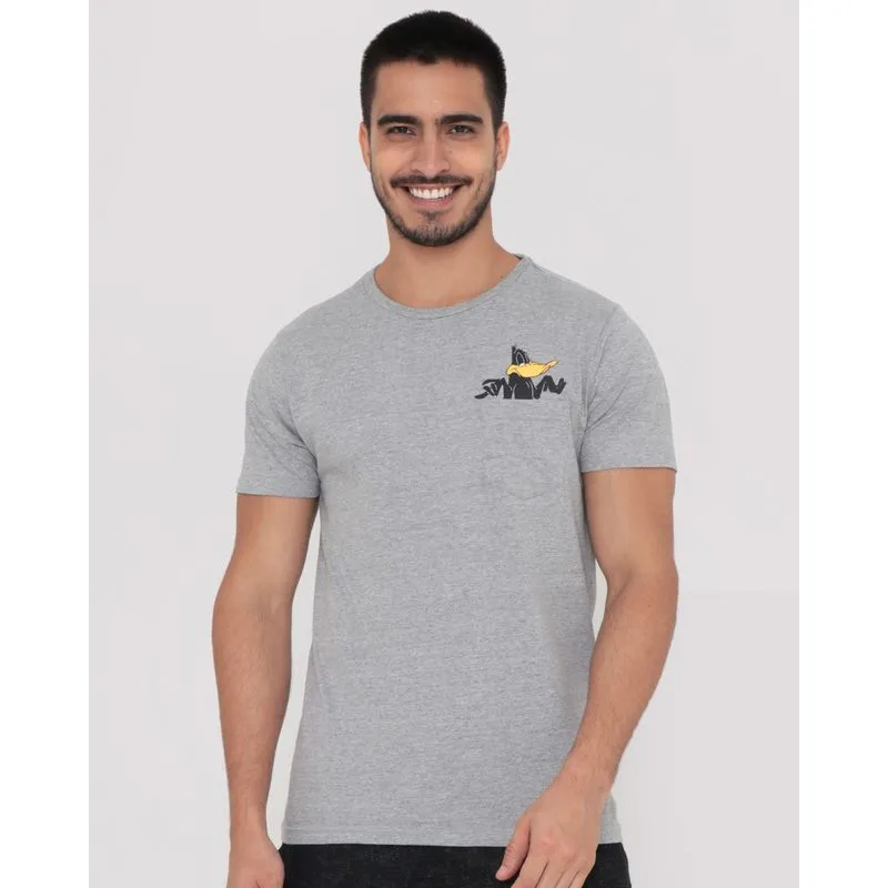Camiseta Masculina Patolino Looney Tunes Cinza P