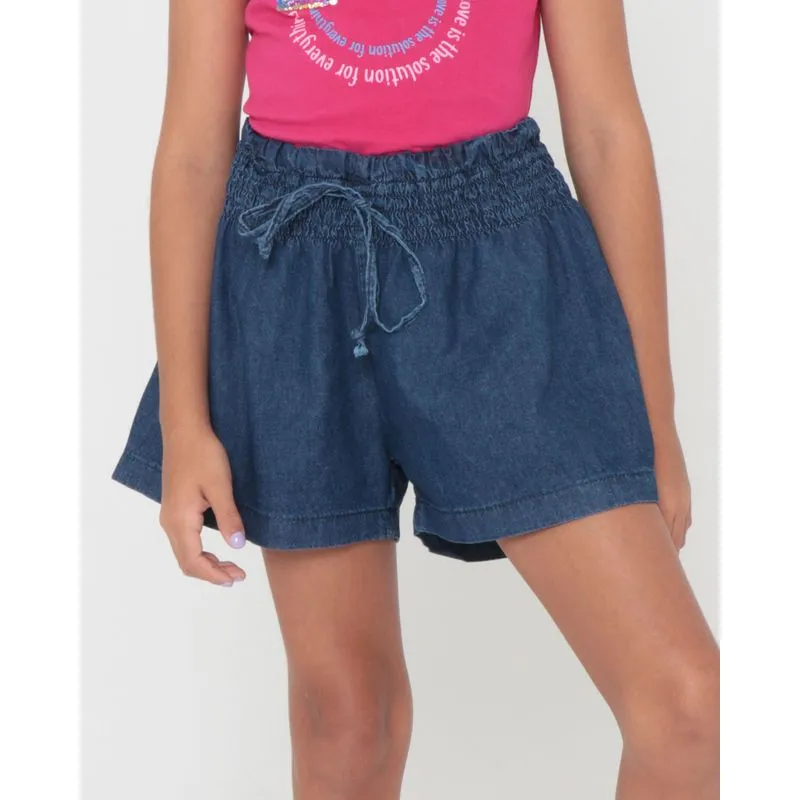 Short Jeans Infantil Godê Lastex Azul 8