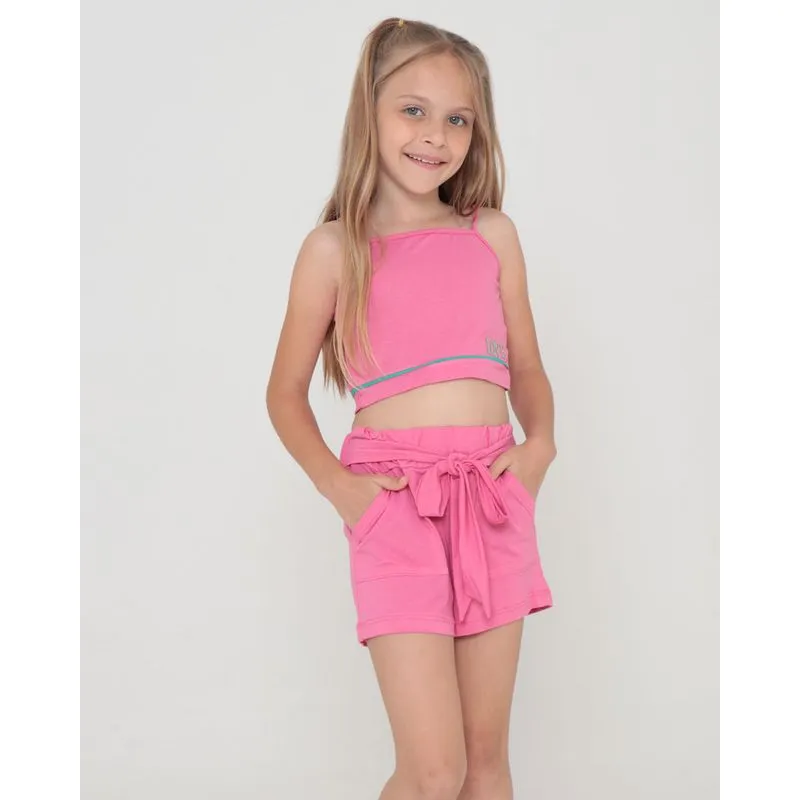 Conjunto Infantil Regata Cropped Short Rosa 8