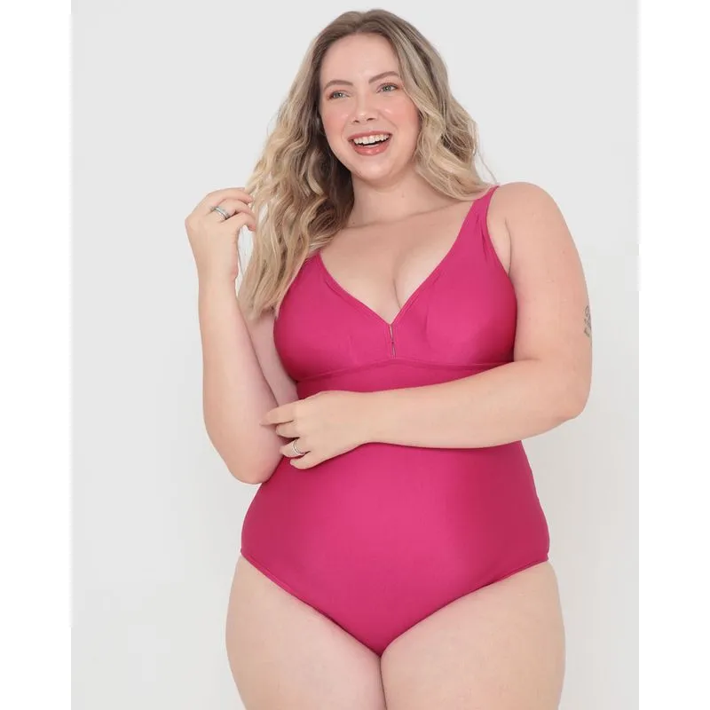 Maio Plus Size Com Bojo Decote V Rosa 6432200000714350