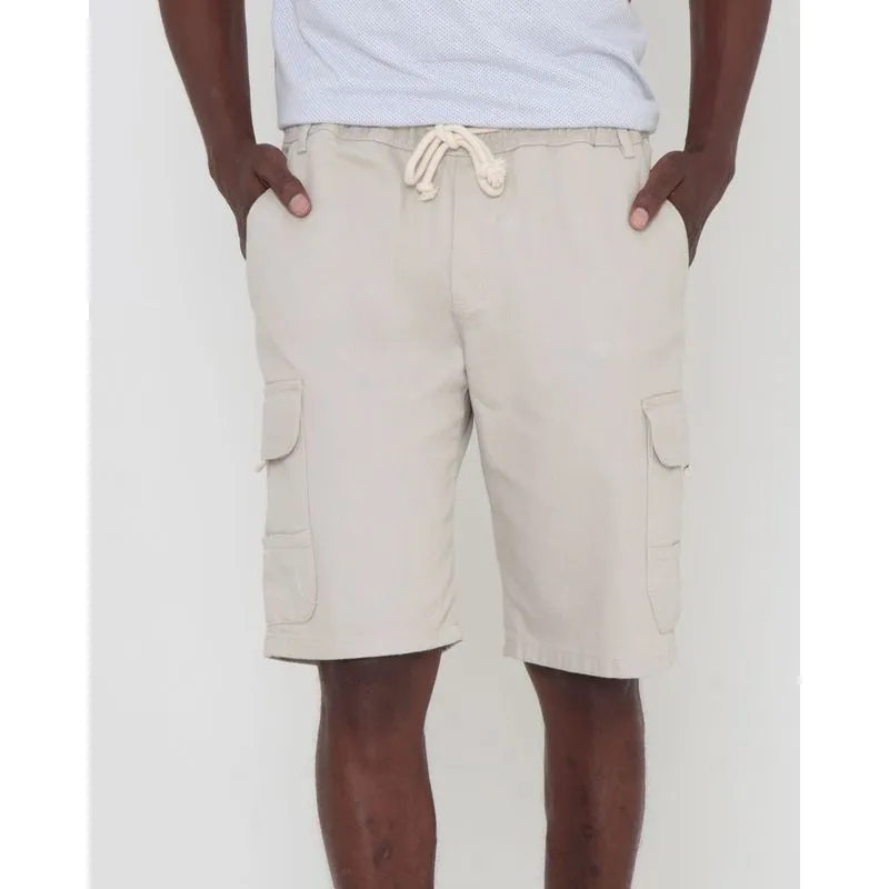 Bermuda Sarja Masculina Cargo Bege Claro 40