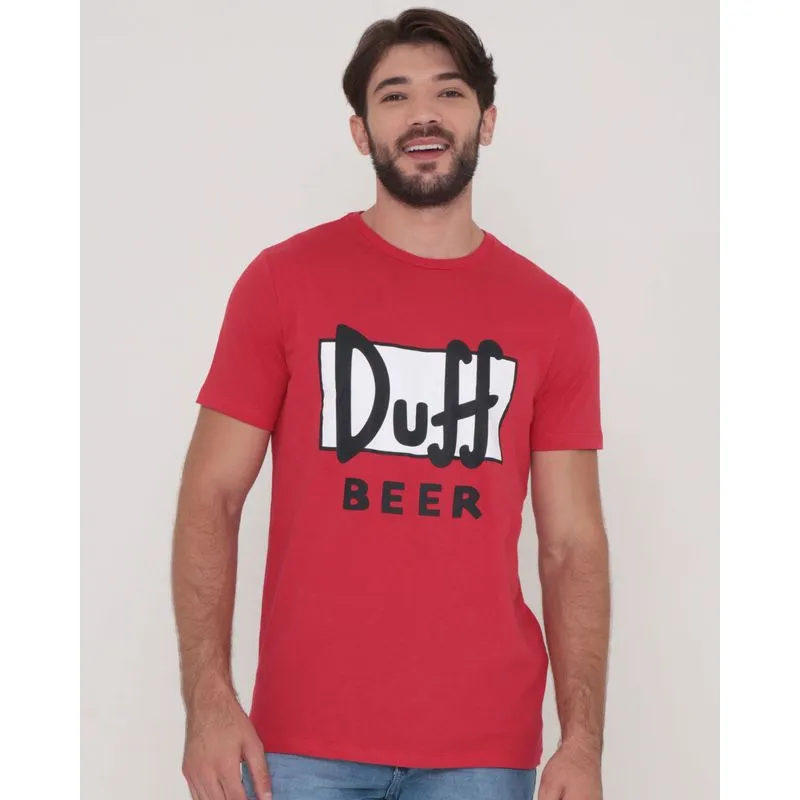 Camiseta Estampa Duff Beer Os Simpsons Vermelha G