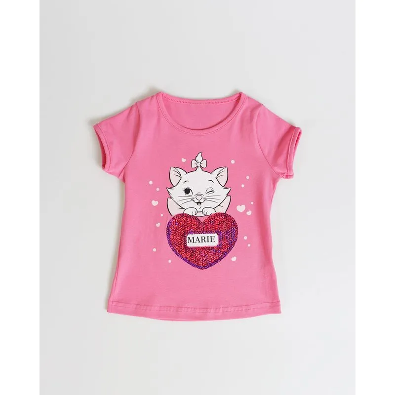 Blusa Bebê Estampa Marie Disney Rosa 2