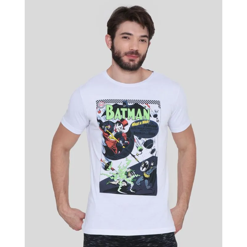 Camiseta Masculina Liga da Justiça Batman Branca GG