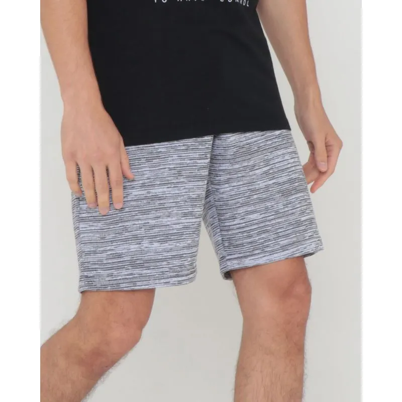Bermuda Moletinho Masculina Cinza Rajado P