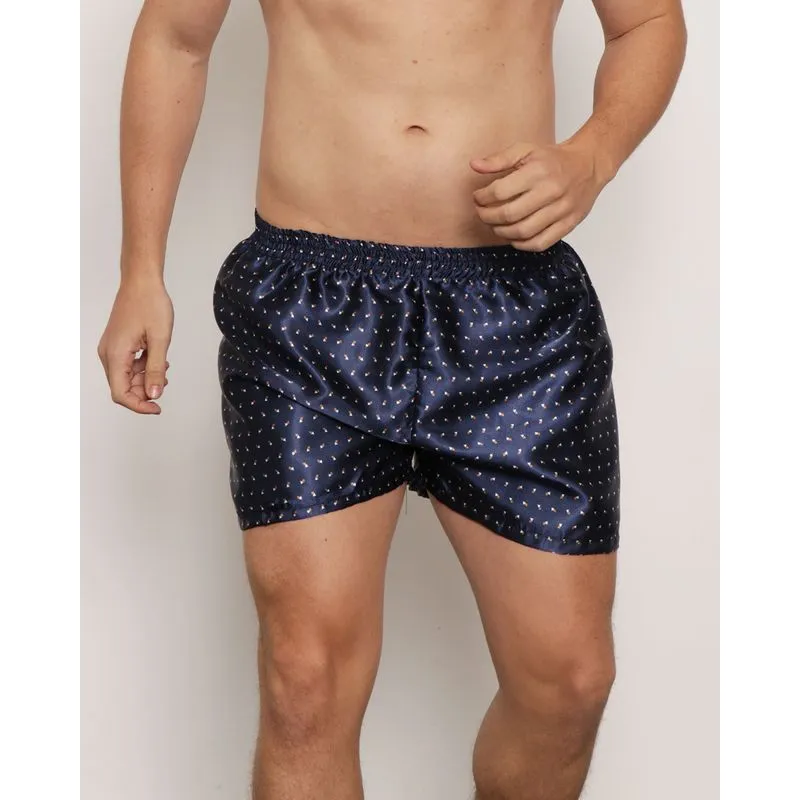 Samba Canção Masculina Cetim Estampado Azul 32000499021P