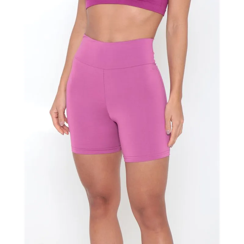 Short Feminino Ciclista Fitness Básico Lilás GG