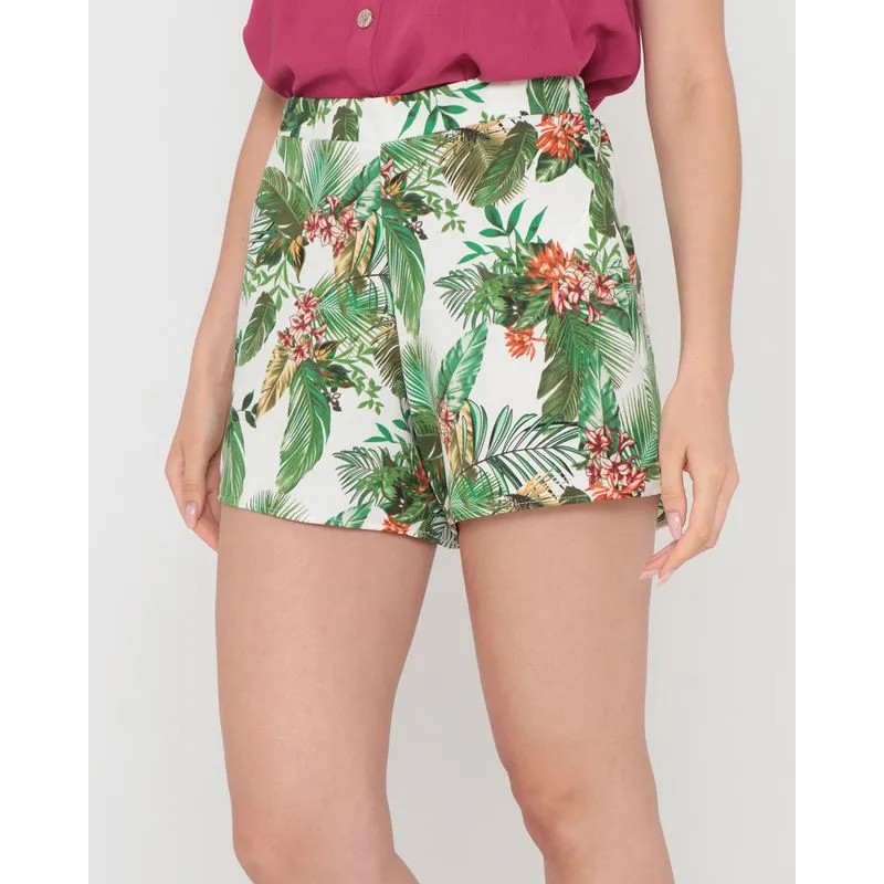 Short Estampado Floral Off White GG