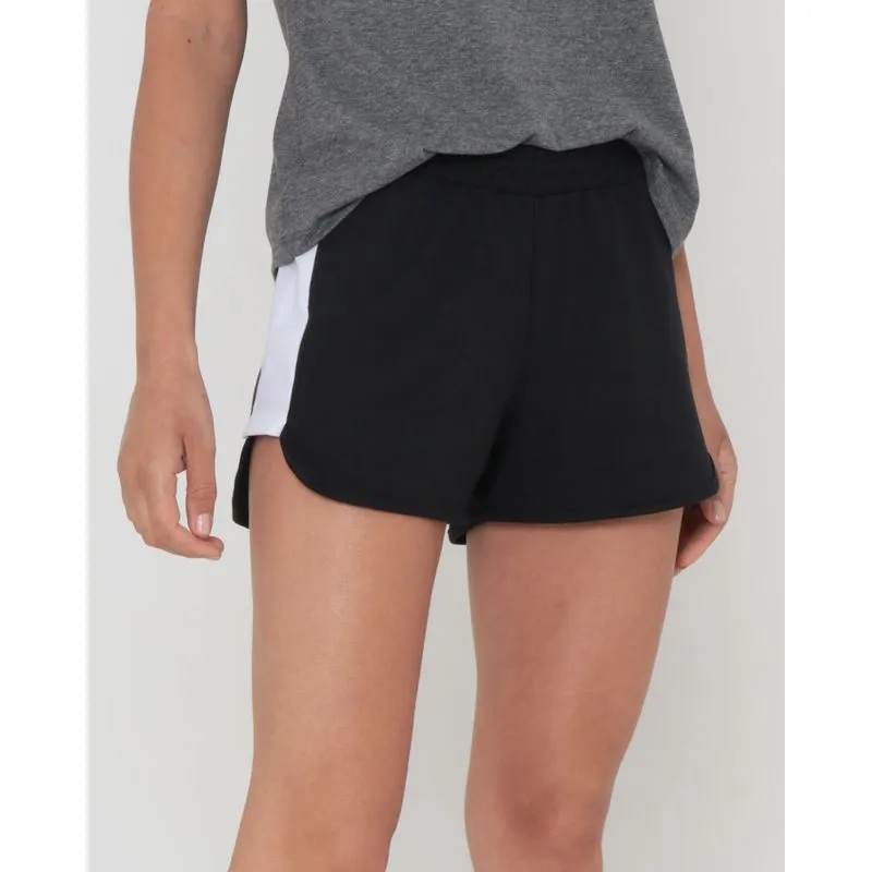 Short Feminino Moletinho Faixa Lateral Preto GG
