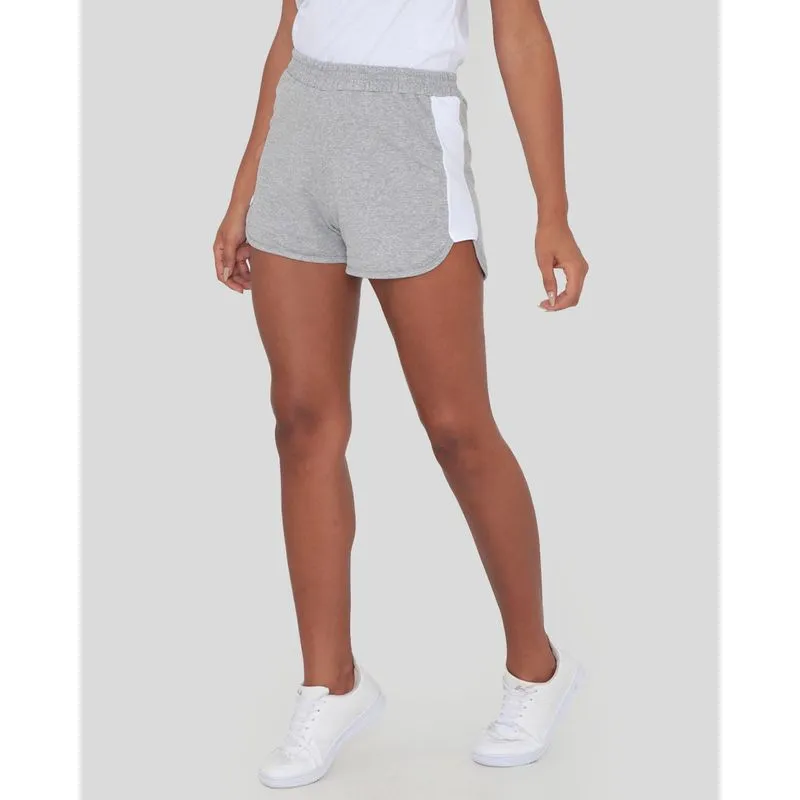 Short Feminino Moletinho Faixa Lateral Cinza G