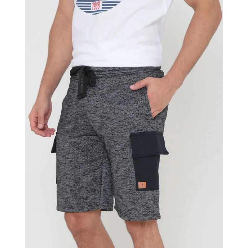 Bermuda Moletinho Masculina Mescla Cinza Escuro GG