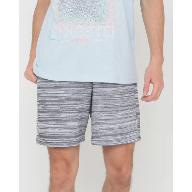 Bermuda Moletinho Masculina Rajada Cinza Claro GG