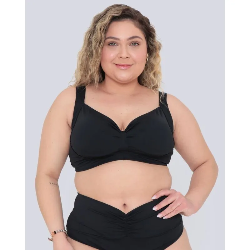 Biquíni Avulso Top Plus Size Liso Preto 50