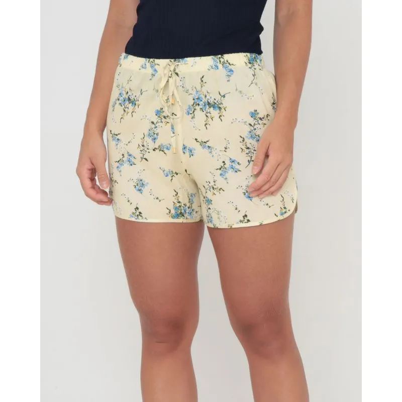 Short Feminino Estampa Floral Amarelo Claro GG