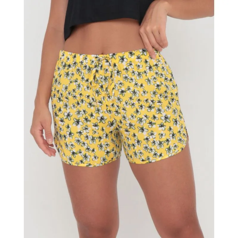 Short Feminino Estampa Floral Amarelo M