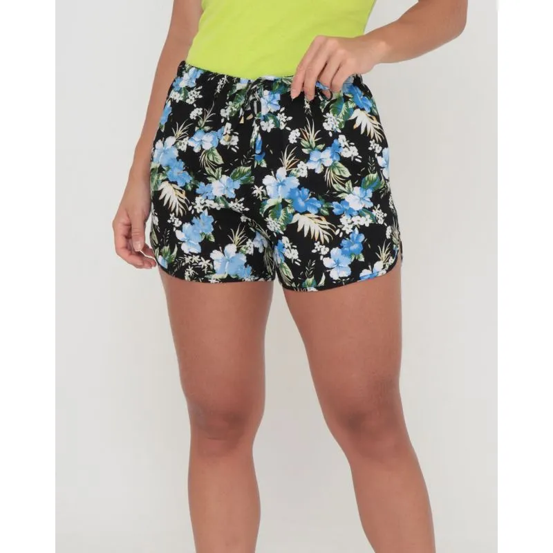 Short Feminino Estampa Floral Preto M
