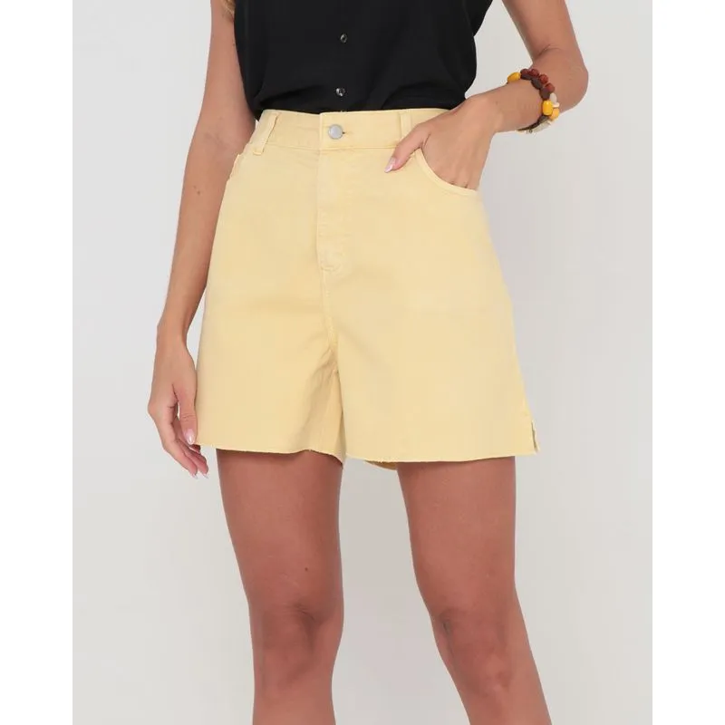 Bermuda Feminina Sarja Amarelo Claro 38