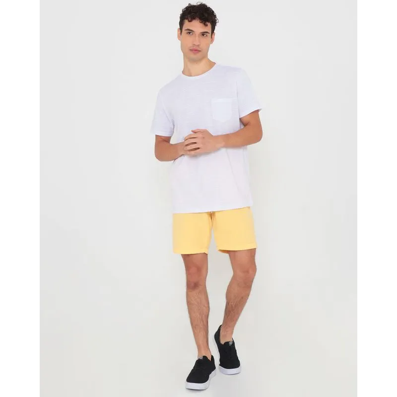 Bermuda Masculina Sarja Eco Lisa Amarela 40