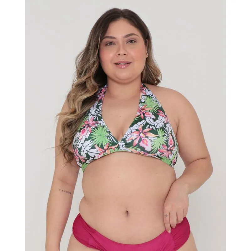 Biquíni Top Plus Size Floral Verde 52