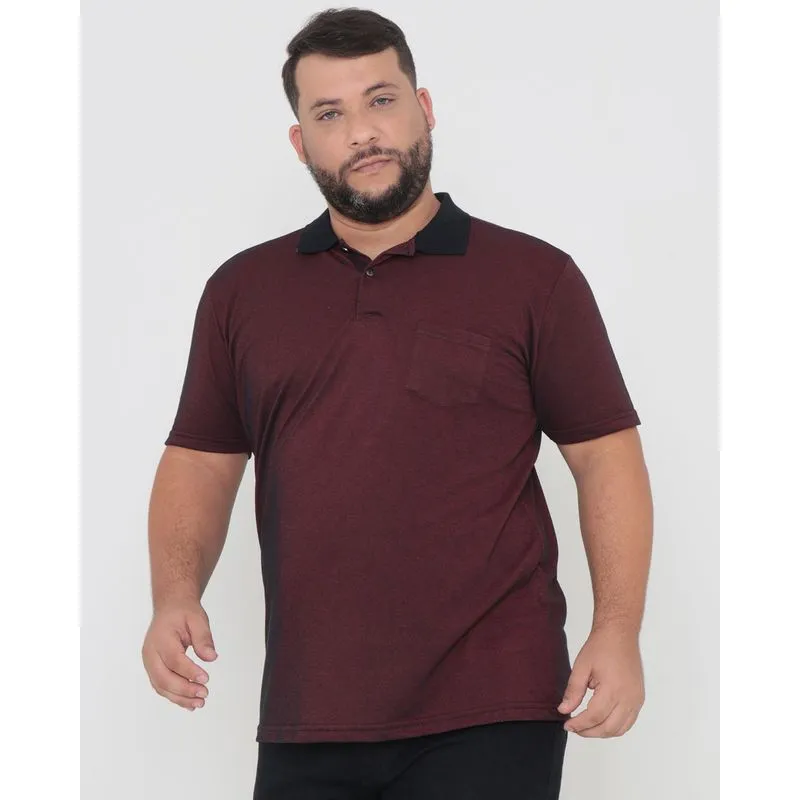 Polo Plus Size Piquet Vinho G2