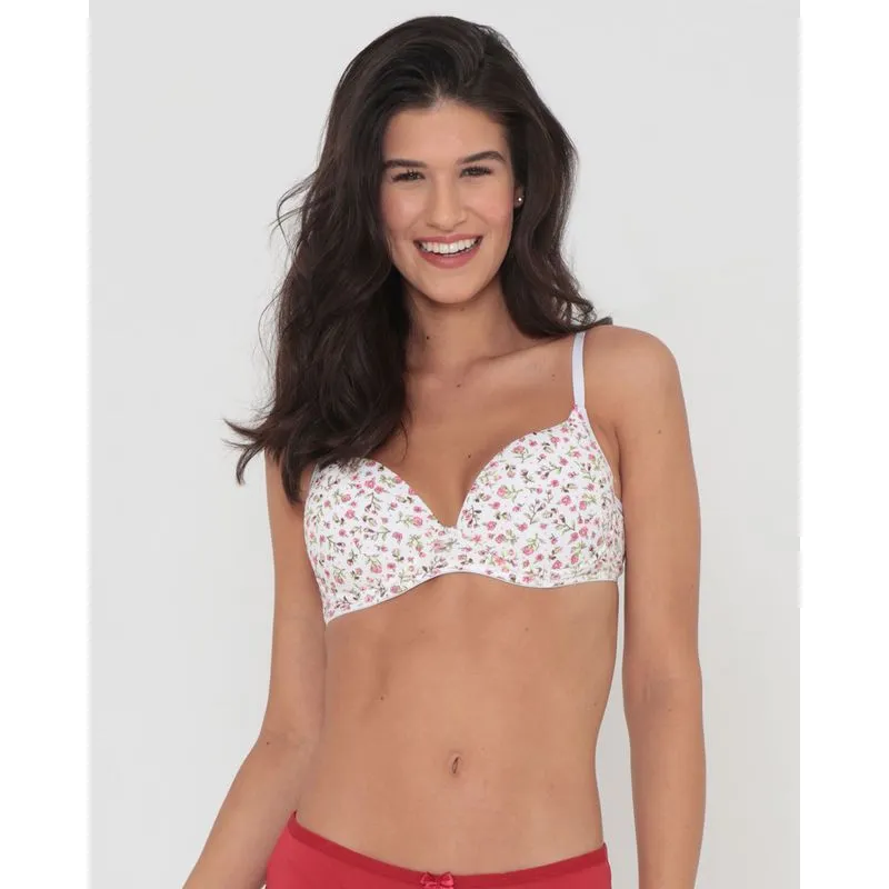 Sutiã Com Base Estampa Floral Branco 40