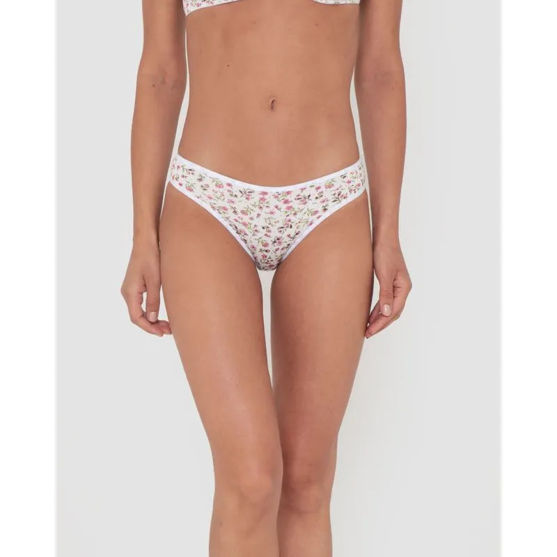 Calcinha Avulsa Biquíni Estampa Floral Branca GG