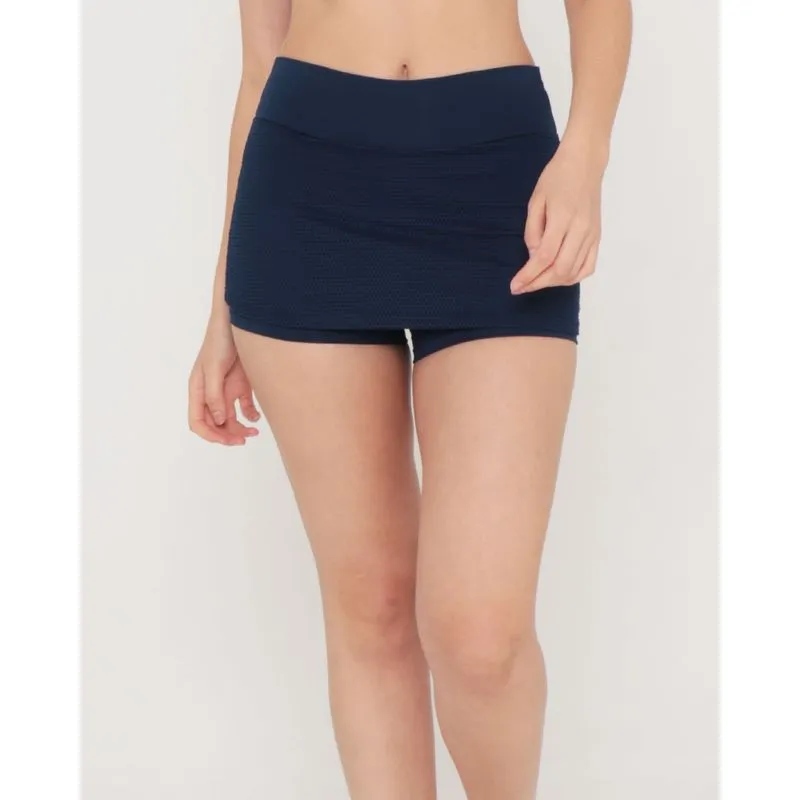 Short Saia Fitness Com Tela Liso Azul Marinho G