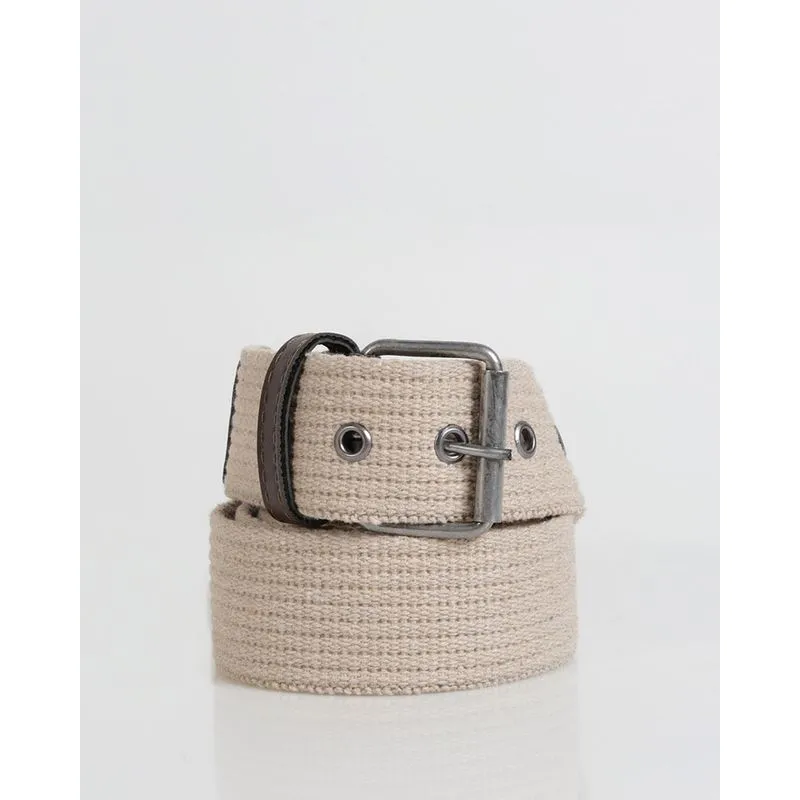 Cinto Masculino Casual Lona Com Fivela Bege Claro P