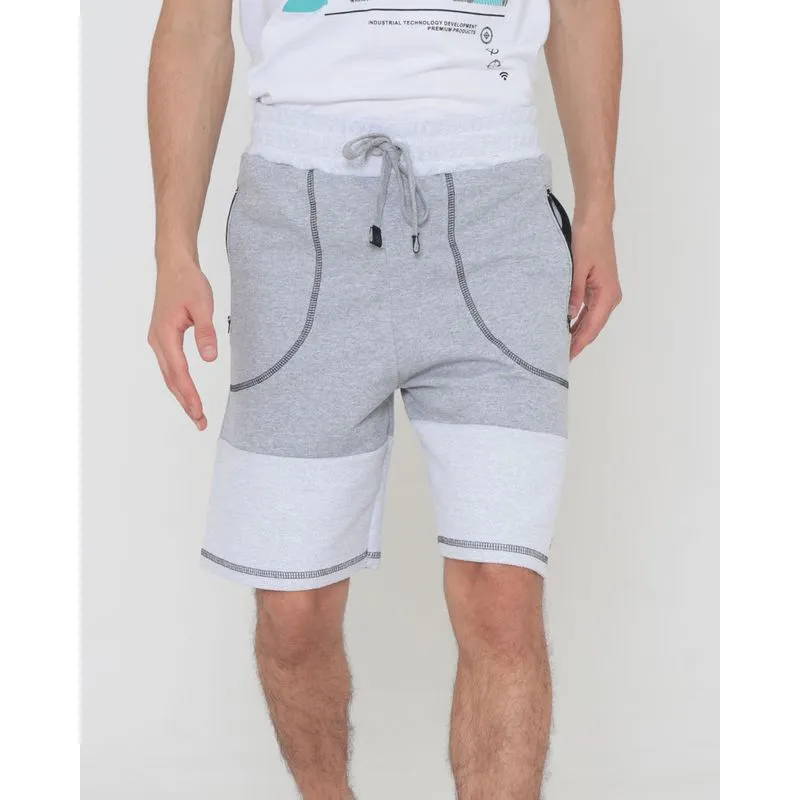Bermuda Moletinho Masculina Com Recorte Cinza Claro G