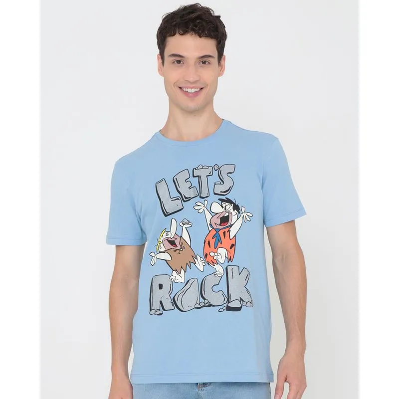 Camiseta Estampa Os Flintstones Warner Azul P