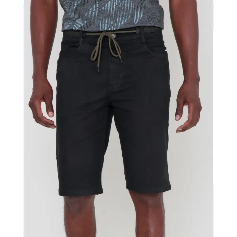 Bermuda Sarja Masculina Com Tira Cinto Preta 44
