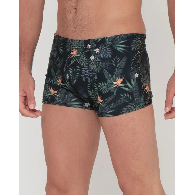 Sunga Boxer Masculina Floral Preta M