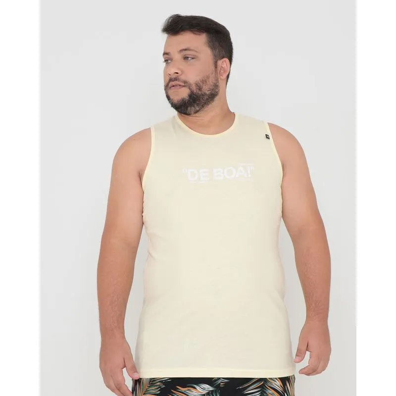 Regata Masculina Plus Size Estampa De Boa Amarela G2
